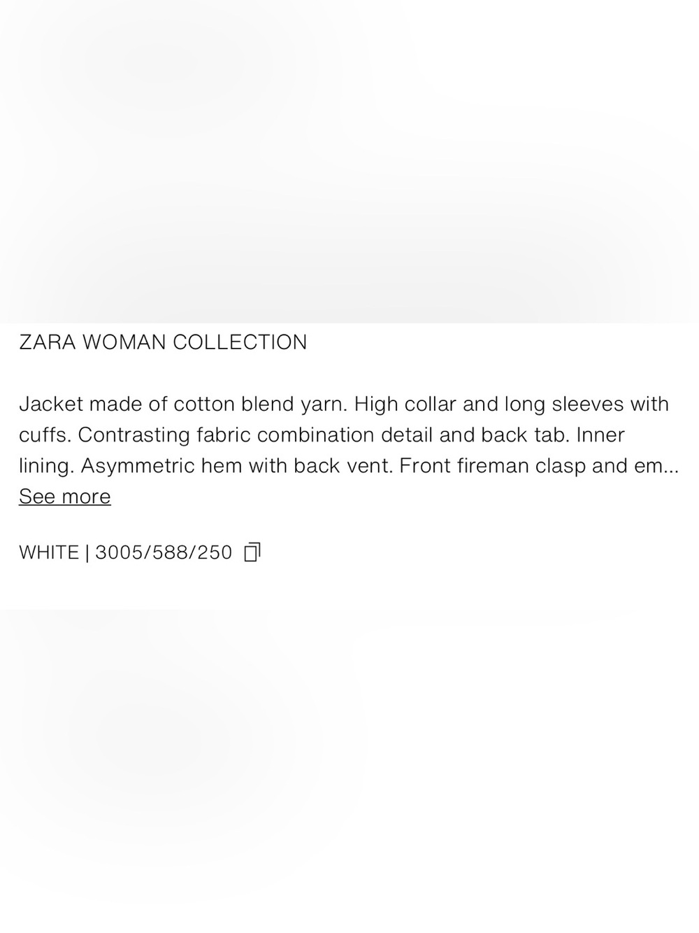 ZARA ZW Collection jacket featuring embossed gold button - Picture 15 of 15